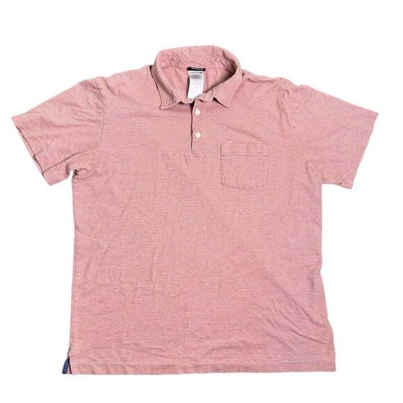 Patagonia Squeaky Clean Polo Shirt Striped Orange Men’s Size Large - Picture 1 of 7